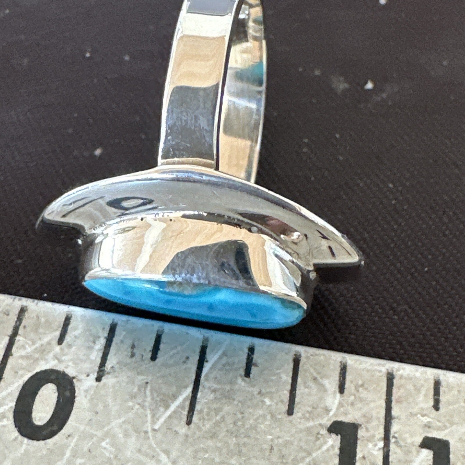 Southwestern Sterling Silver Blue Kingman Turquoise Ring Size 8 18523