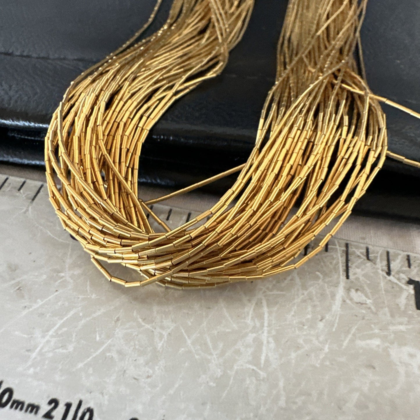 Gold Filled Heishi Tubes 40 Strand 18” Liquid Sterling Silver Necklace 19360