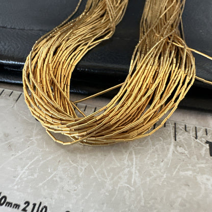 Gold Filled Heishi Tubes 40 Strand 18” Liquid Sterling Silver Necklace 19360