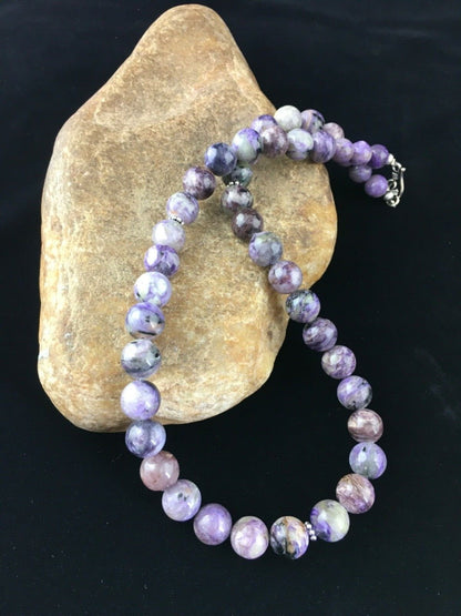 Purple Charoite Navajo Sterling Silver Necklace 20" 1777