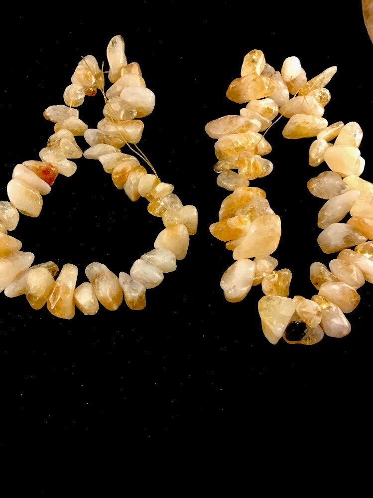 Yellow Citrine Large Strand Chunky Nuggets Bracelet 03851