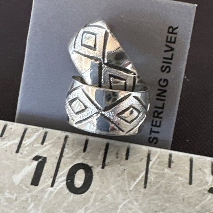 Children Girls Navajo Sterling Silver Stamped Handmade Earrings 0.25" 18635