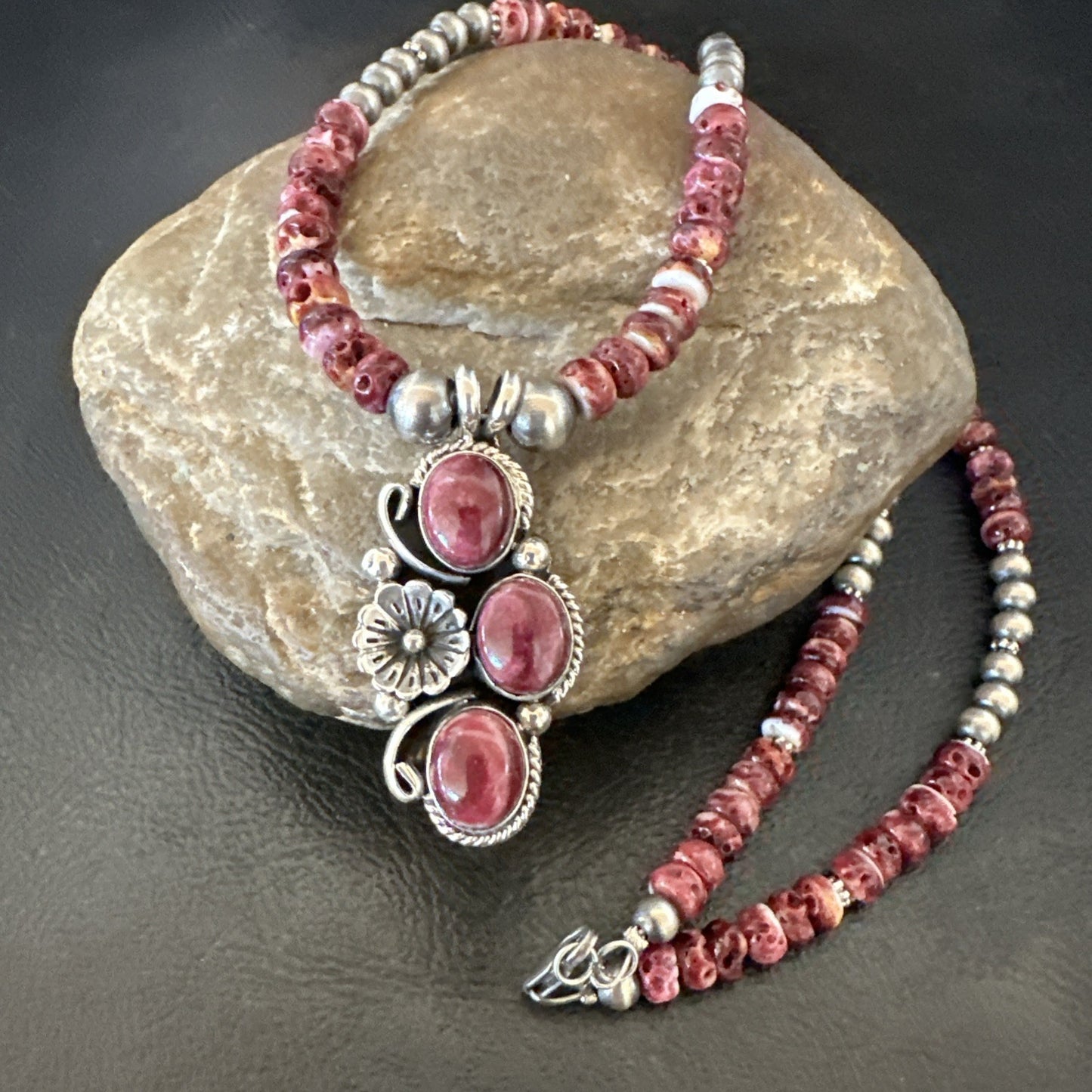 Sterling Purple Spiny Sugilite Pendant Navajo Silver Necklace 19609