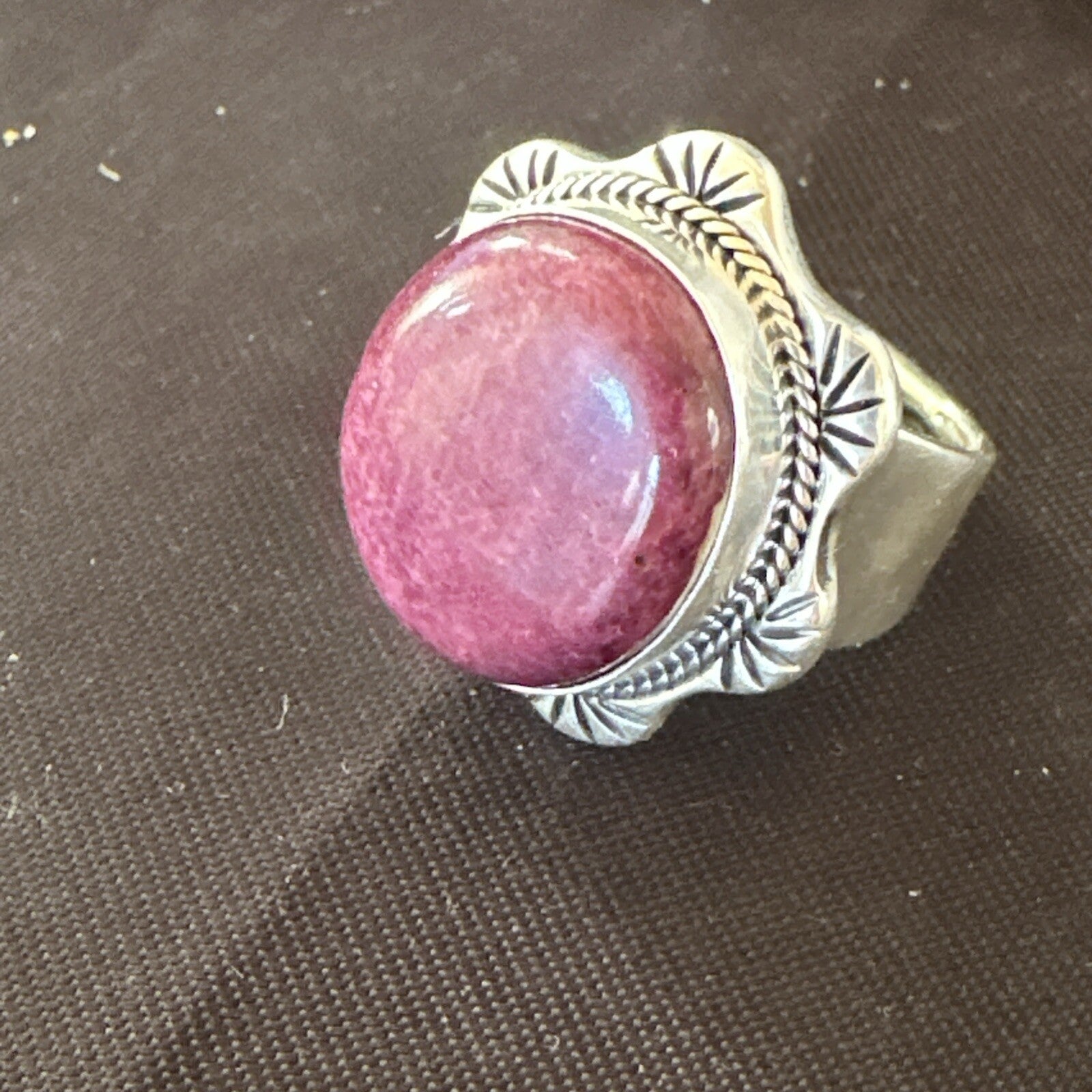 Womens Purple Spiny Oyster Navajo Sterling Silver Ring Size 6 18626