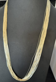 30 Strands Heishi tubes Liquid Necklace 30" | Sterling Silver | Authentic Native American Handmade | 19620