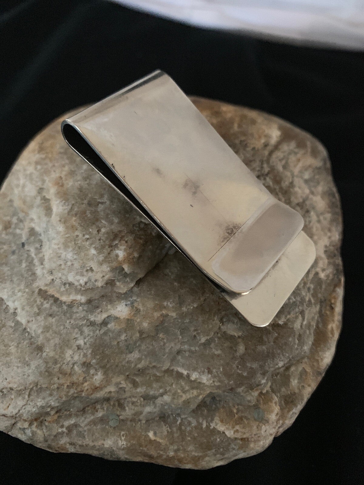 Mens Turquoise Navajo Stainless Sterling Silver Money Clip 02732