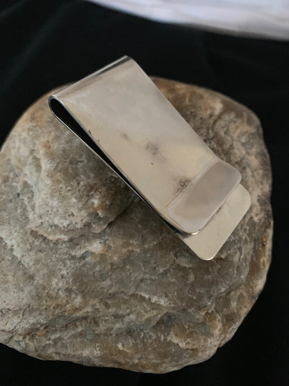 Mens Turquoise Navajo Stainless Sterling Silver Money Clip 02732