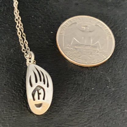 BearPaw Pendant Navajo Sterling Silver Chain Necklace 16" 13691