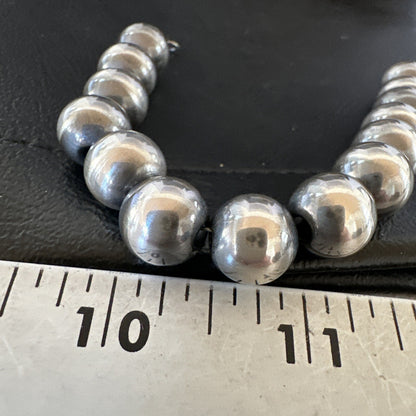 12mm Round Beads 7” Sterling Silver Beads Bracelet 91207