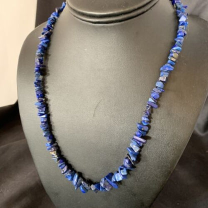 Navajo Lapis Turquoise Coral Beaded Necklace Sterling Silver 7" 13117