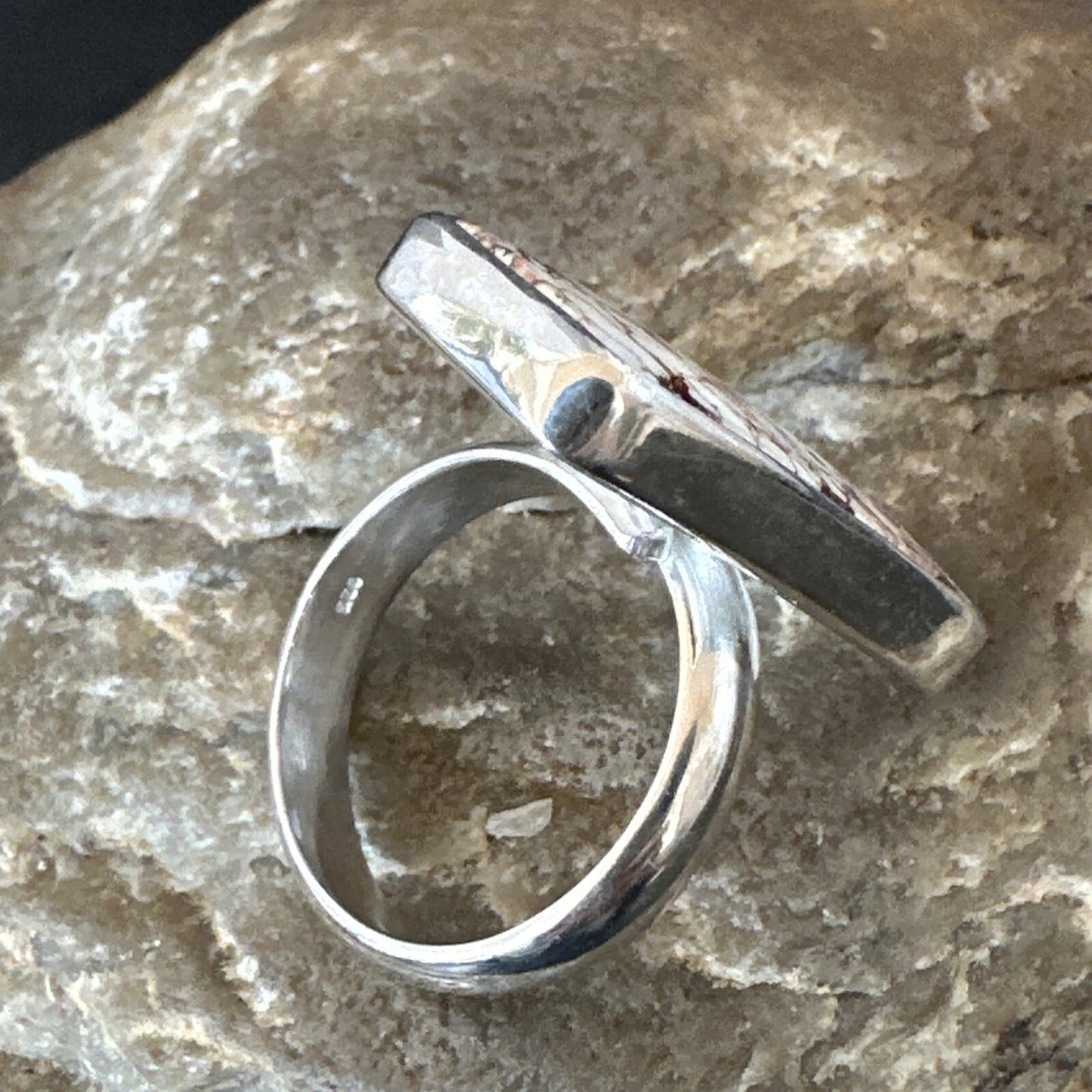 Mens Womens Wild Horse Turquoise Navajo Sterling Silver Ring Sz 8 17347