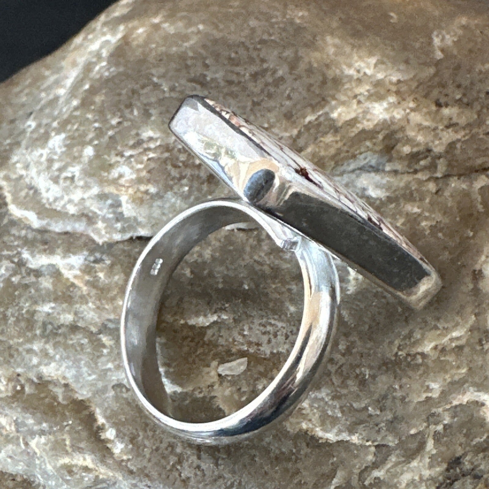 Mens Womens Wild Horse Turquoise Navajo Sterling Silver Ring Sz 8 17347