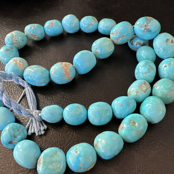 Authentic Blue Sleeping Beauty Graduated Turquoise Nugget Strand 19" | Authentic Native American Handmade | 18590