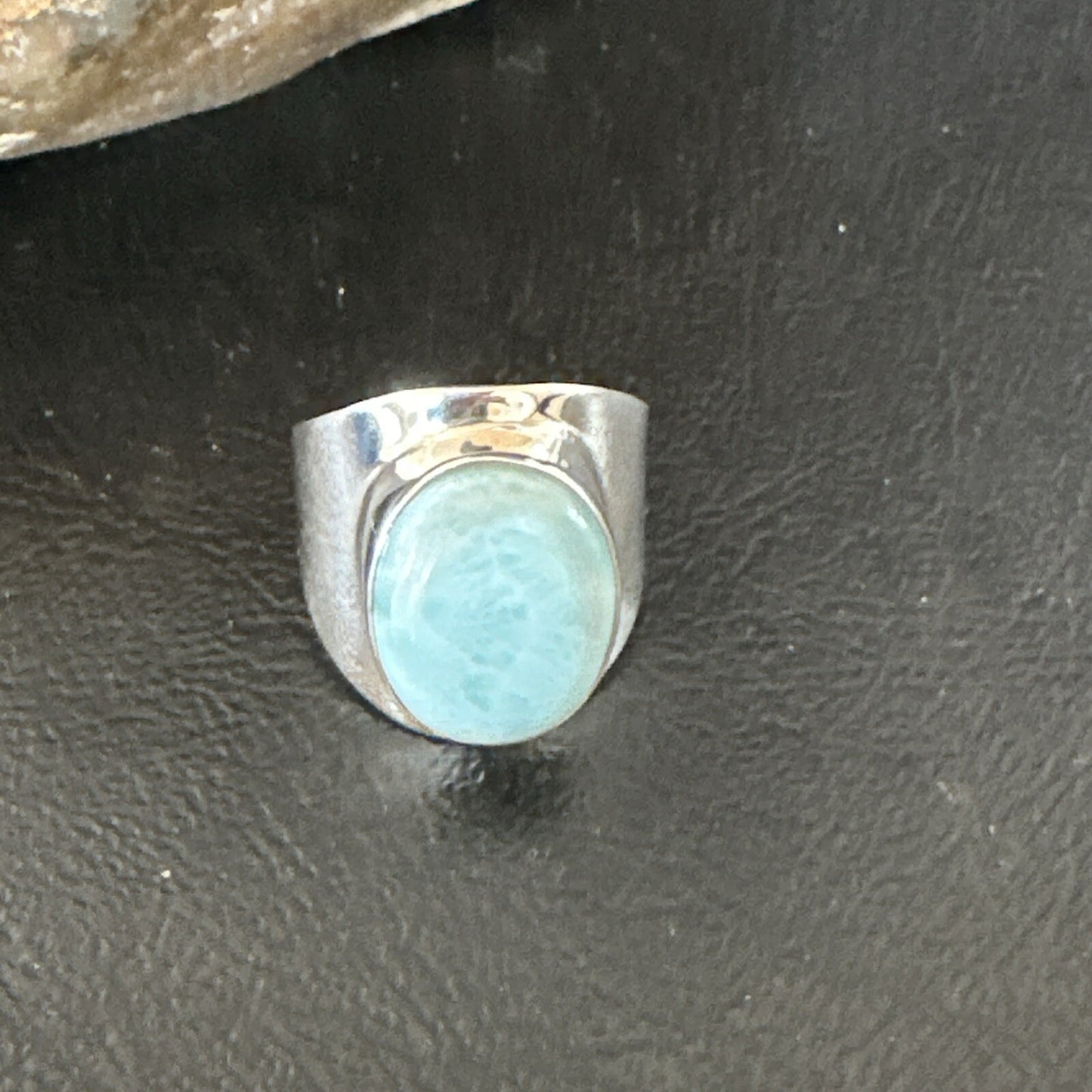 Womens Blue Larimar Navajo Sterling Silver Ring Size 8 17669