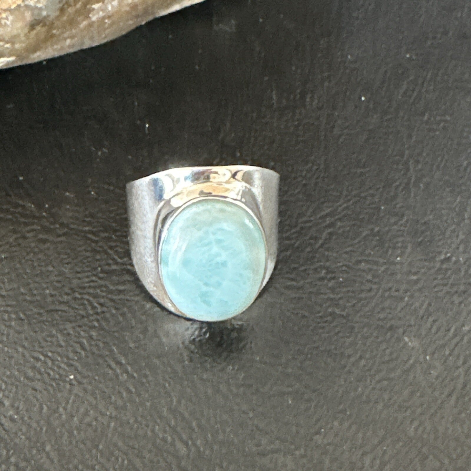 Womens Blue Larimar Navajo Sterling Silver Ring Size 8 17669