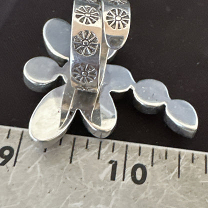 Gorgeous DragonFly Pink Conch Cluster Ring Handmade Adjustable Navajo Sz 8 18778