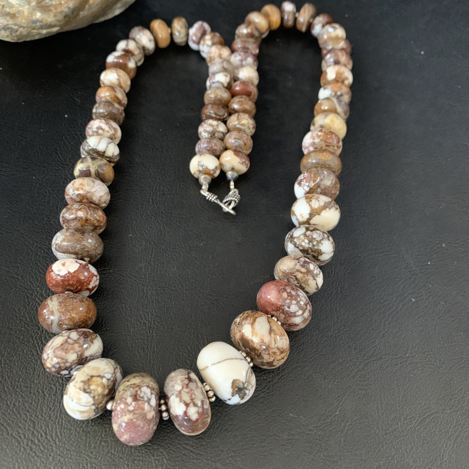 27" Wild Horse Navajo Pearls Sterling Silver Crazy Turquoise Necklace 13887