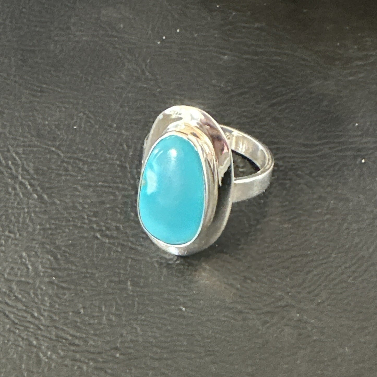 WoMens Sterling Silver Robin Egg Blue Kingman Turquoise Ring Size 8 17730