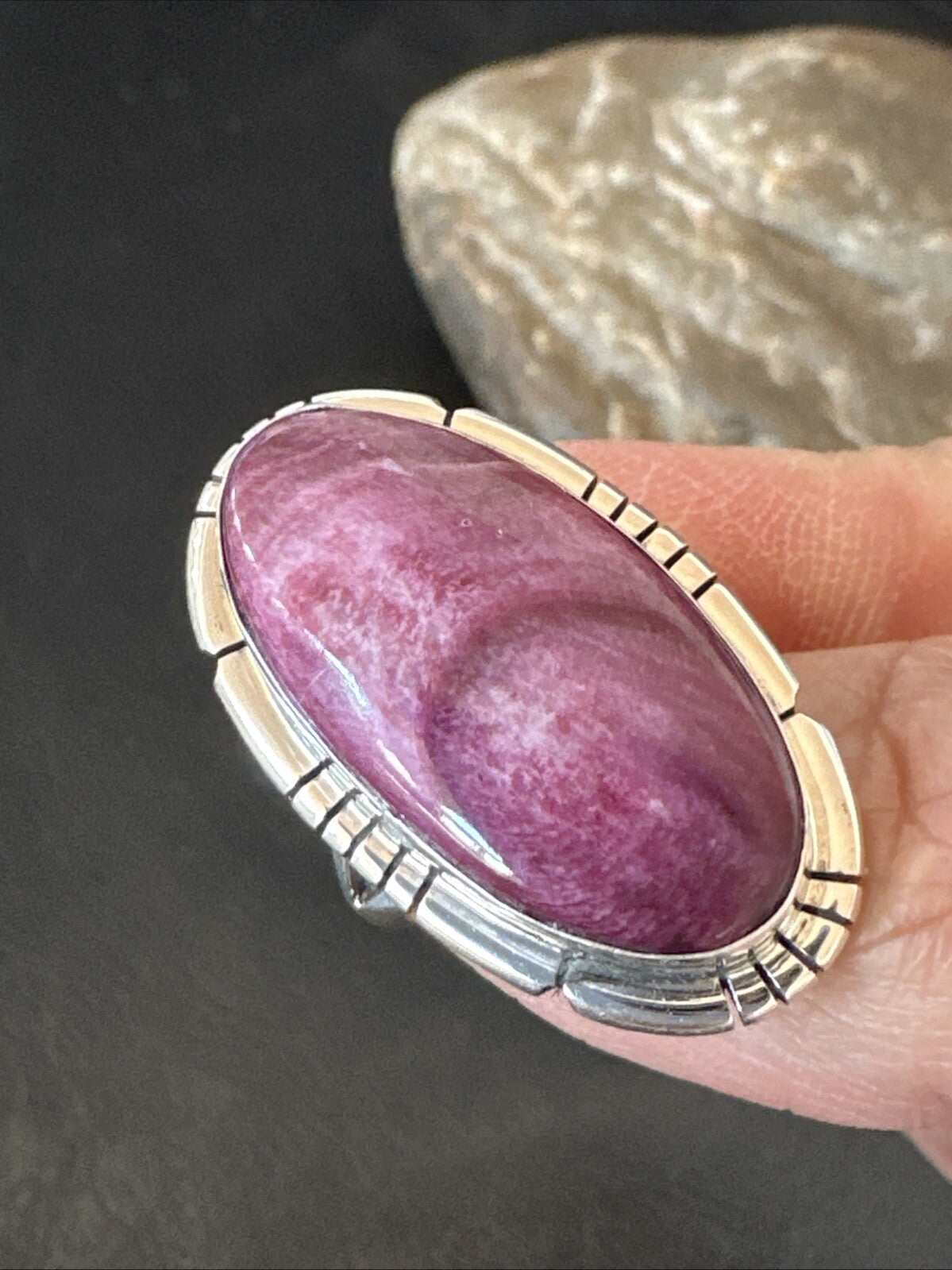 Womens Purple Spiny Oyster Navajo Sterling Silver Ring Size 6.5 18582