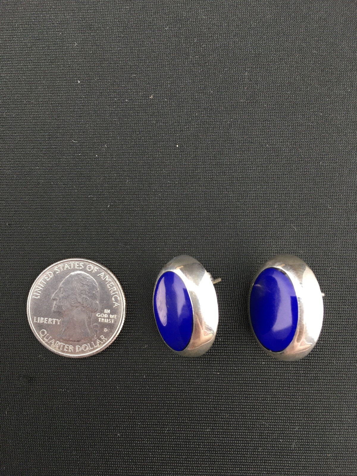 Blue Lapis Indian Navajo Sterling Silver Earrings 1999