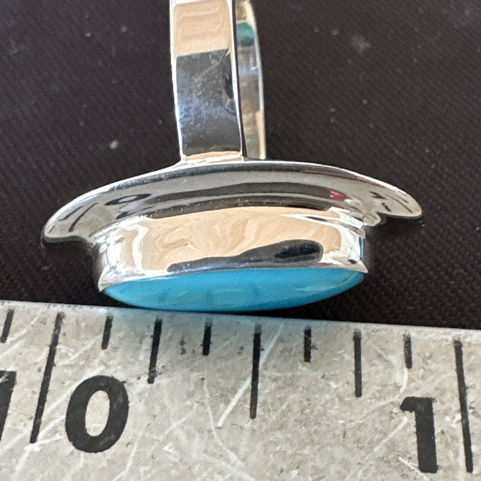 Southwestern Sterling Silver Blue Kingman Turquoise Ring Size 8 18522