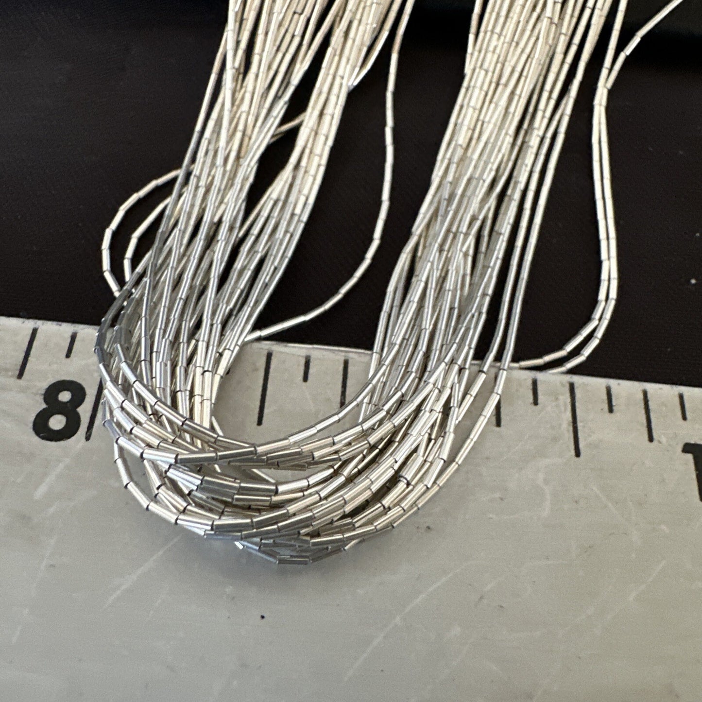Silver Heishi Liquid All Sterling 30S Necklace 17" 17928