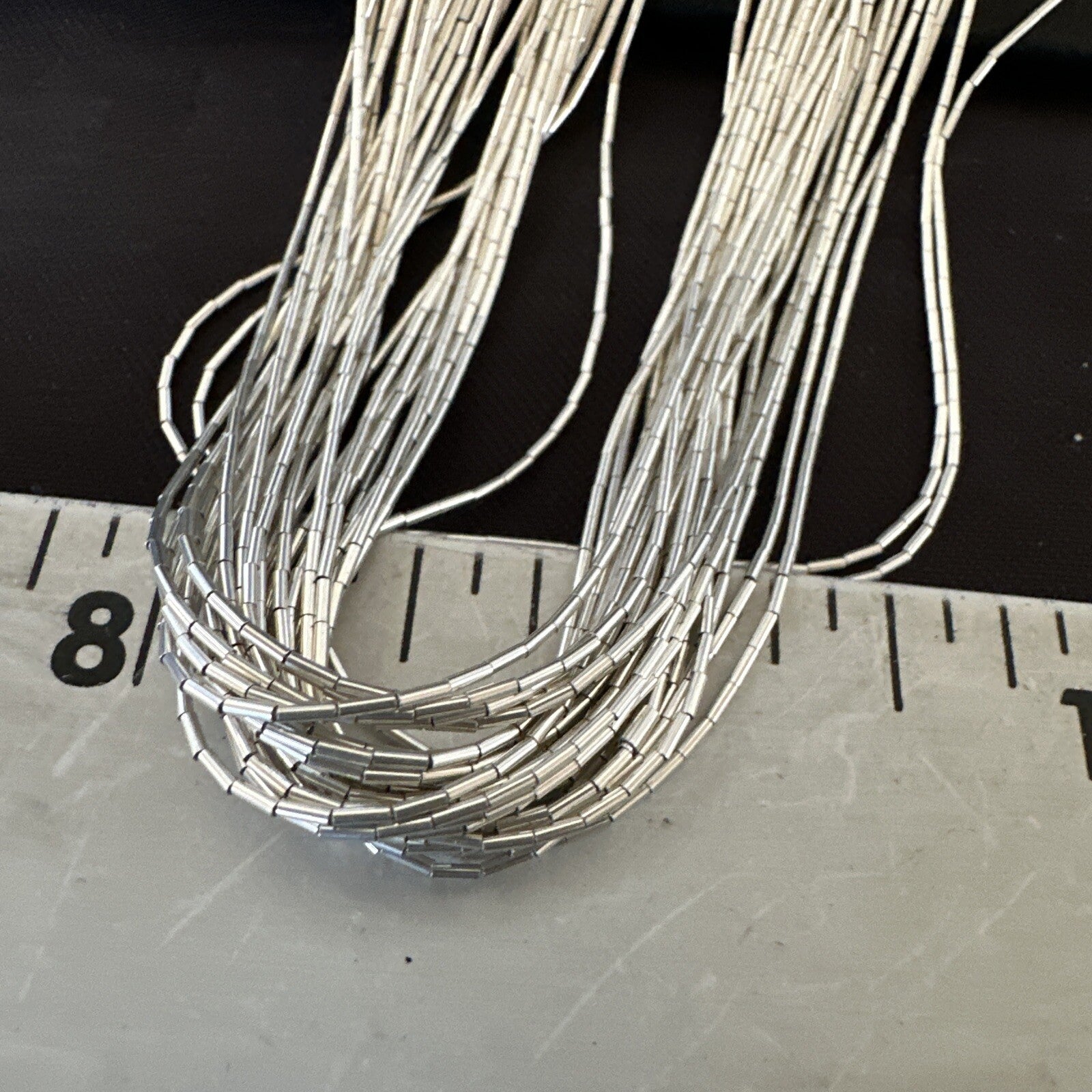 Silver Heishi Liquid All Sterling 30S Necklace 17" 17928