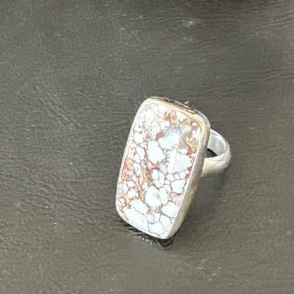Mens Womens Wild Horse Turquoise Navajo Sterling Silver Ring Sz 7 17343