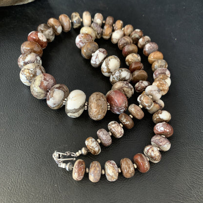 27" Wild Horse Navajo Pearls Sterling Silver Crazy Turquoise Necklace 13887