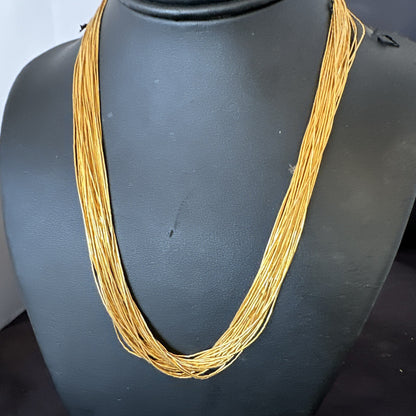Gold Filled Heishi Tubes 30 Strand 19” Liquid Sterling Silver Necklace 17176
