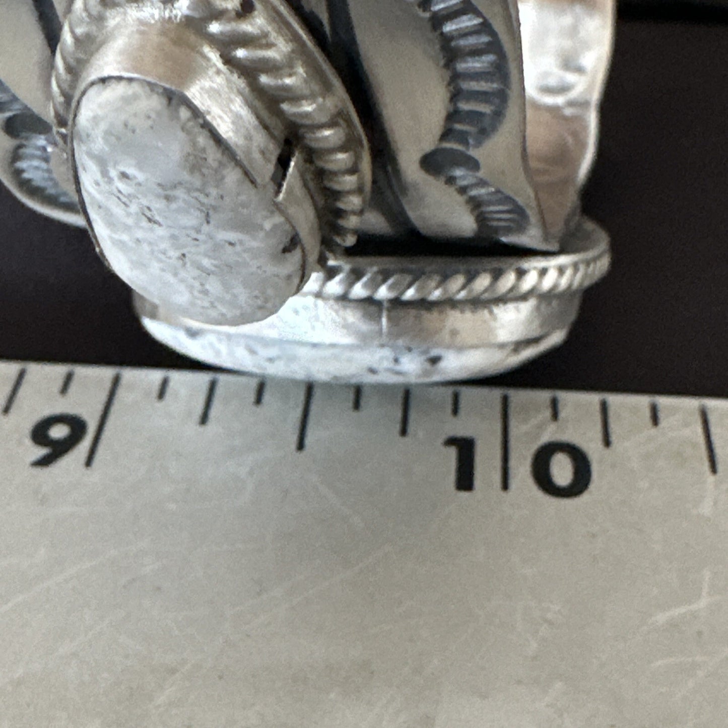 Mens WoMens White Buffalo Turquoise Navajo Sterling Silver Cuff Bracelet 17861