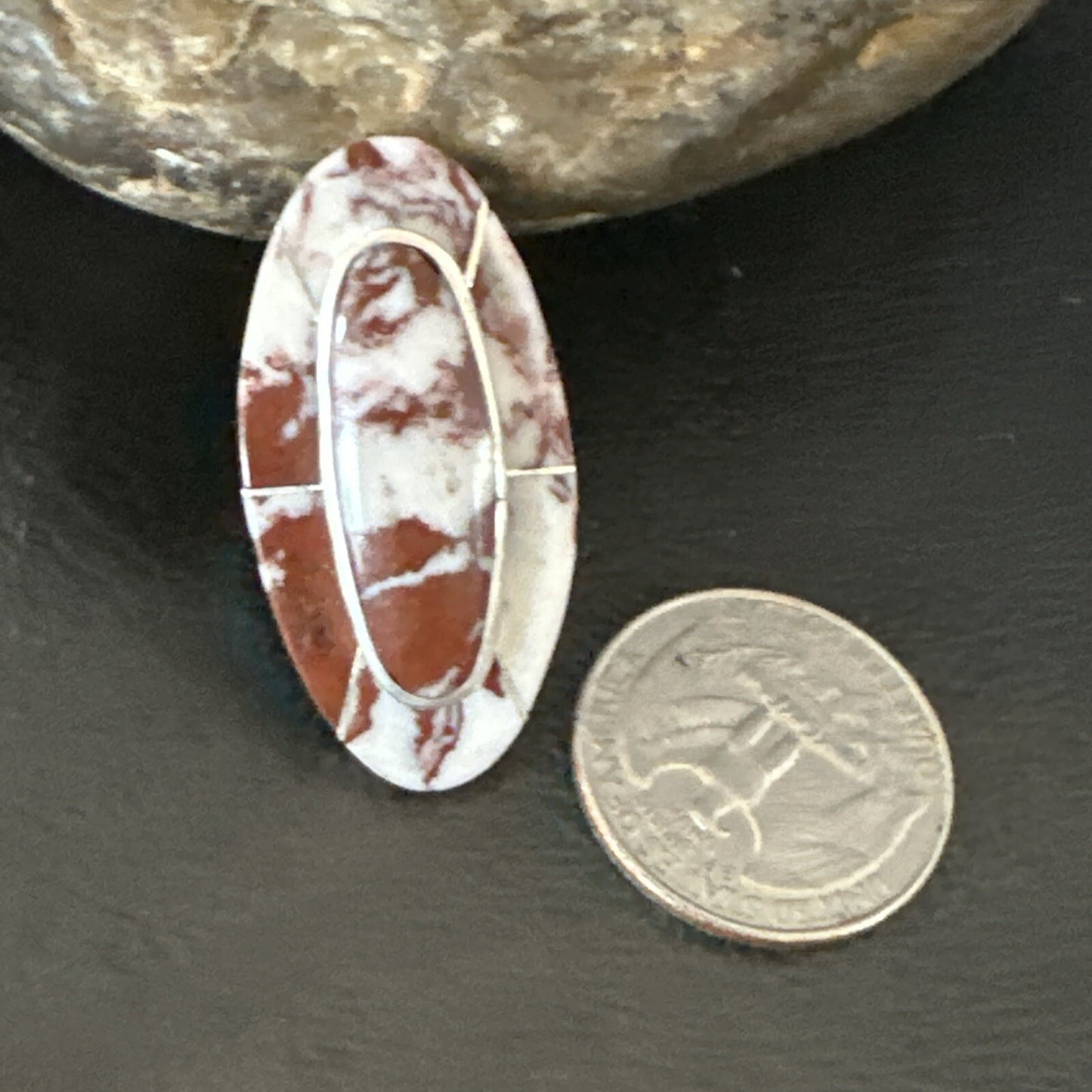 Mens Womens Wild Horse Turquoise Inlay Navajo Sterling Silver Ring Sz 6.5 18768