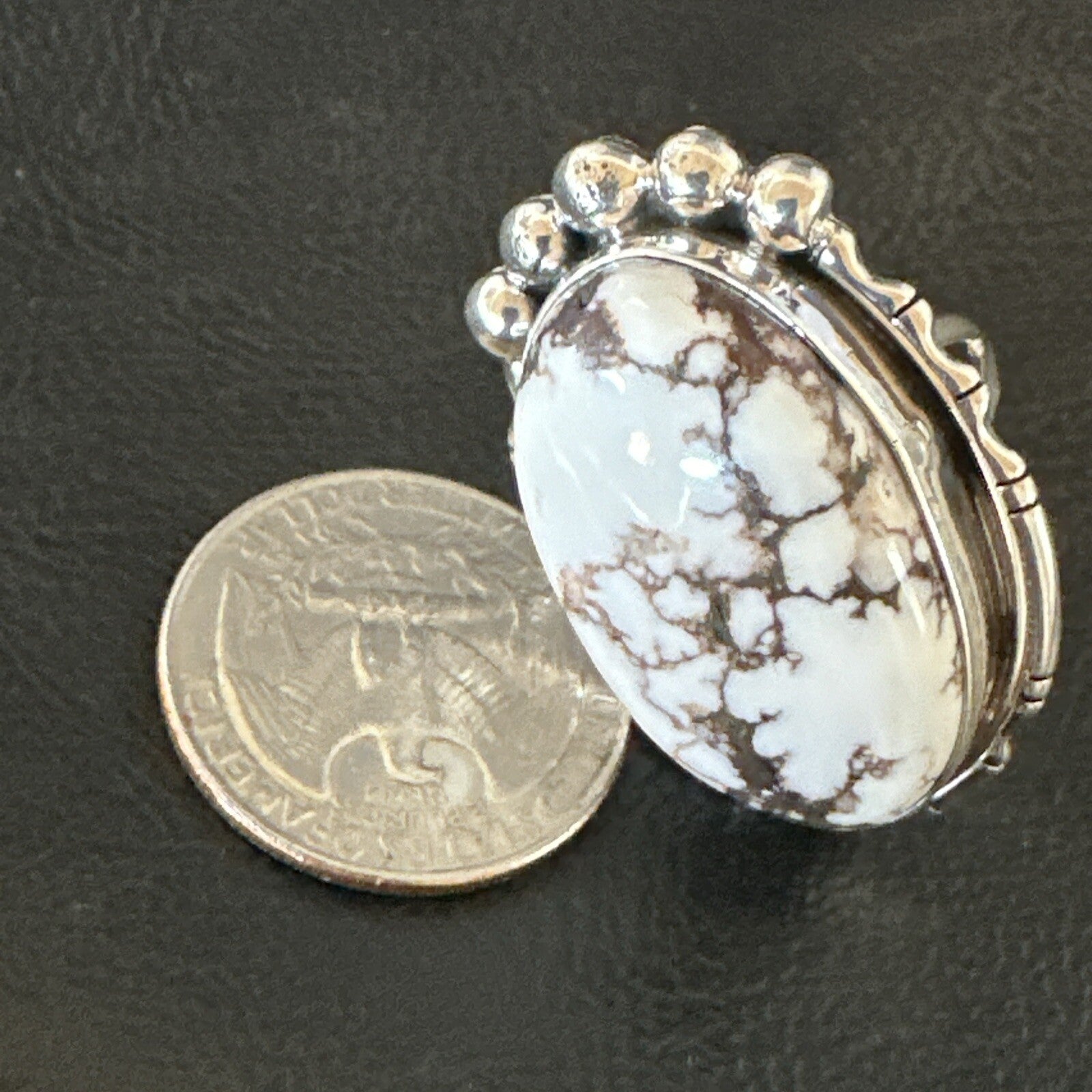 Men’s Womens Wild Horse Turquoise Navajo Sterling Silver Ring Size 7 18011