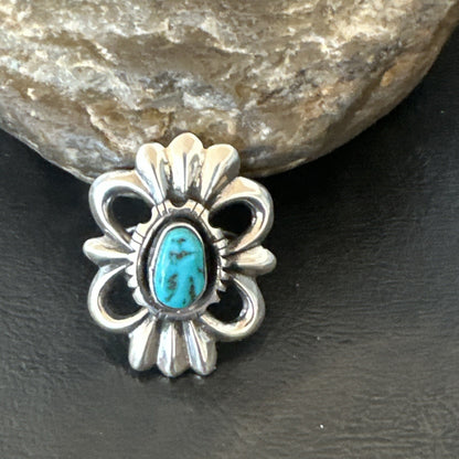 Blue Kingman Turquoise Native American Navajo Sterling Silver Ring Size 7 18573