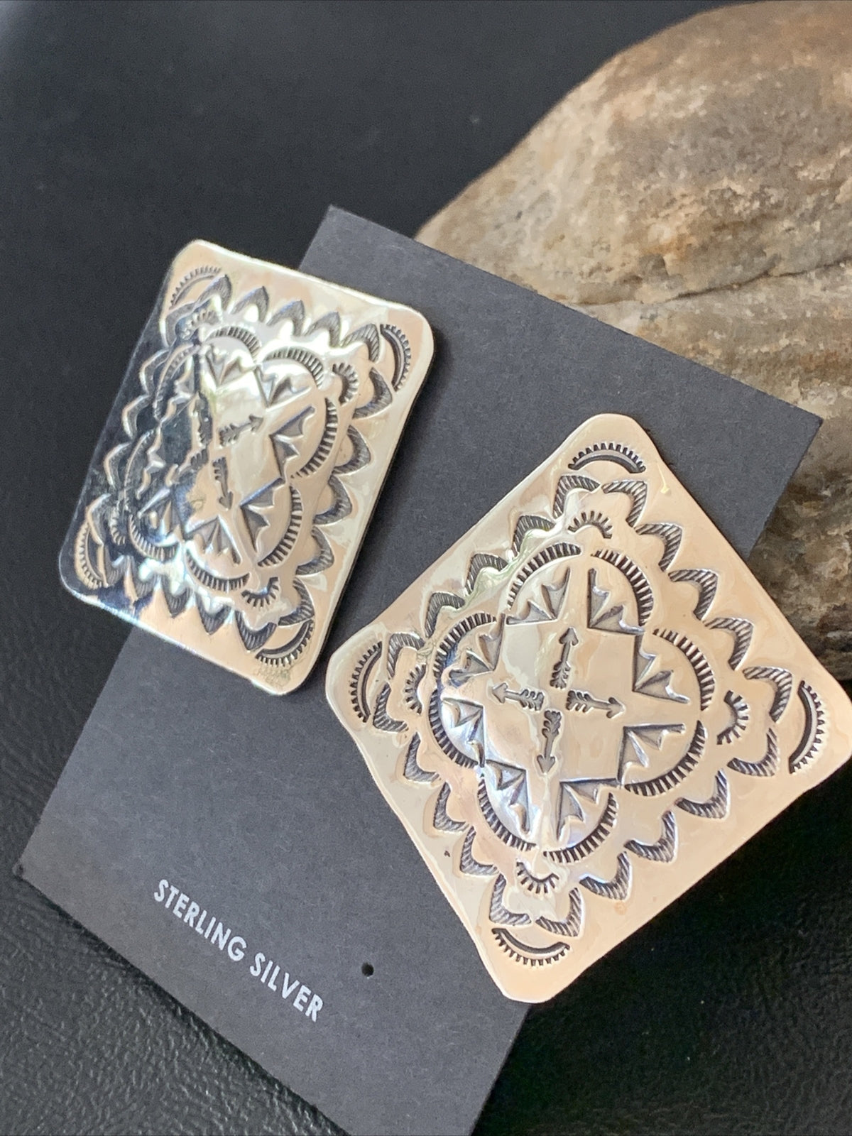 Womens Navajo Sterling Silver Earrings 01674
