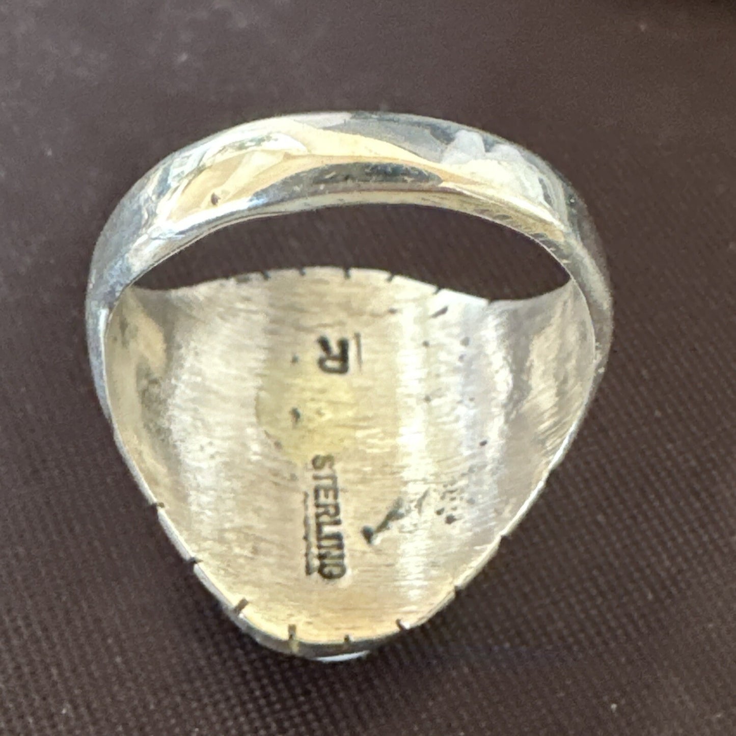 Mens Wild Horse Turquoise Southwestern Sterling Silver Ring Size 10.5 17794