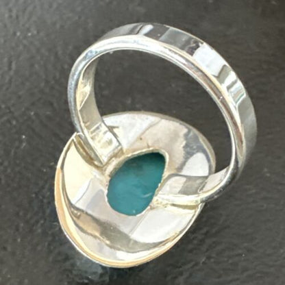 Navajo Blue Kingman Turquoise Ring | Sterling Silver | Sz 7 | Authentic Native American Handmade | 16590