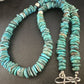 Navajo Blue Turquoise Bead Necklace | Sterling Silver | Graduated |  8mm | Authentic Native American | 19" | 17582