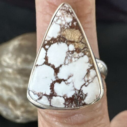 Men's and Women's Wild Horse Turquoise Ring | Navajo Sterling Silver | Sz 7 | Authentic Native American Handmade | 17355 - Masha USA