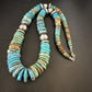 Blue-Green Turquoise Necklace | Navajo Sterling Silver | Authentic Native American Handmade | 21" | 16960