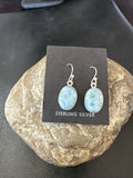 Navajo Blue Larimar Dangle Earrings | Sterling Silver | Authentic Native American Handmade | 17298