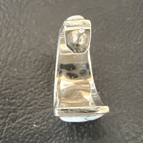 Navajo White Buffalo Turquoise Inlay Earrings | Sterling Silver | 0.5" | 16742