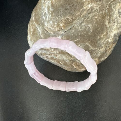 Navajo Pink Quartz Stretch Bracelet | Authentic Native American Handmade | 16945