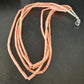 Pink Coral Tube Heishi Bead Necklace | 4 Strand Navajo Sterling Silver | 18" | 15279