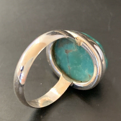 Navajo Spiderweb Blue Turquoise Ring | Sterling Silver | Sz 6 | Authentic Native American Handmade | 11429