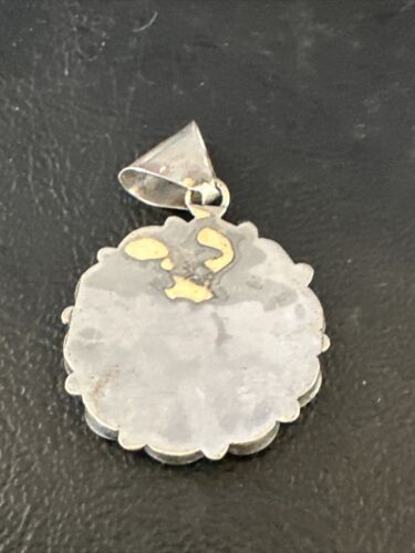 Zuni Sun Face Pendant | Turquoise, Mother of Pearl, Onyx Inlay | Sterling Silver | Native American Handmade | 15180
