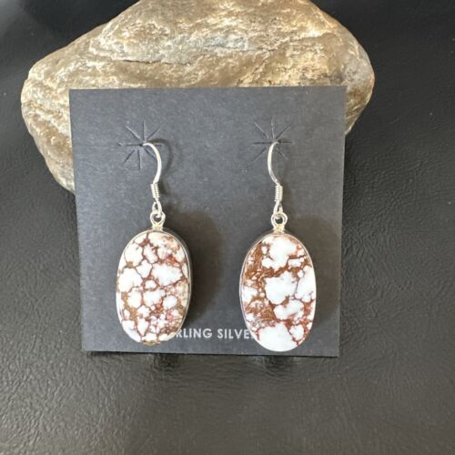 Navajo Wild Horse Turquoise Dangle Earrings | Sterling Silver | Authentic Native American Handmade | 15746