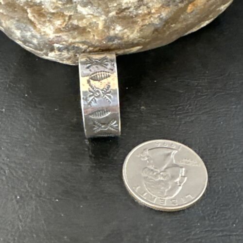 Men's Wide Band Thumb Ring | Navajo Stamped Sterling Silver | Sz 14 | Authentic Native American Handmade | 15127