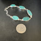 Navajo Blue Turquoise Link Bracelet | Sterling Silver | 8" | Authentic Native American Handmade | 15474