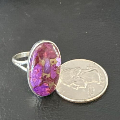 Southwestern Navajo Purple Mojave Turquoise Ring | Sterling Silver | Sz 10 | 15775